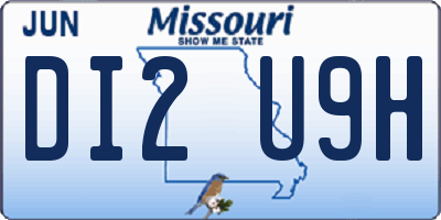 MO license plate DI2U9H