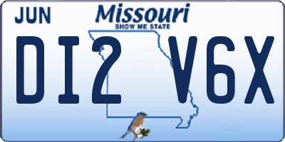 MO license plate DI2V6X
