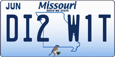 MO license plate DI2W1T