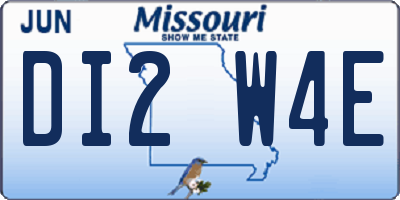 MO license plate DI2W4E
