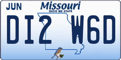 MO license plate DI2W6D