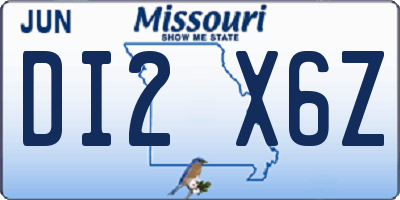 MO license plate DI2X6Z