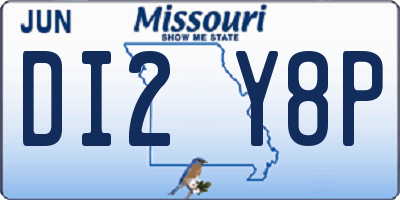 MO license plate DI2Y8P