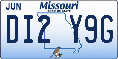 MO license plate DI2Y9G