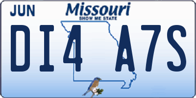 MO license plate DI4A7S