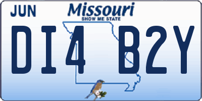 MO license plate DI4B2Y