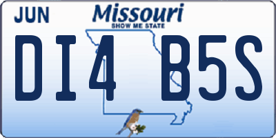 MO license plate DI4B5S