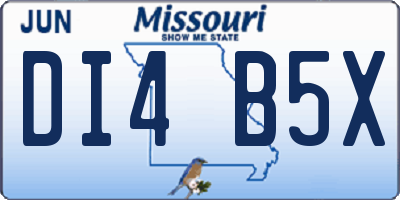 MO license plate DI4B5X