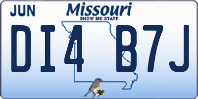 MO license plate DI4B7J