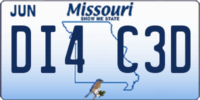 MO license plate DI4C3D