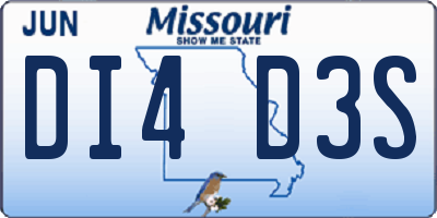 MO license plate DI4D3S