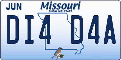 MO license plate DI4D4A