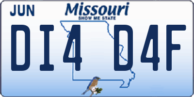 MO license plate DI4D4F