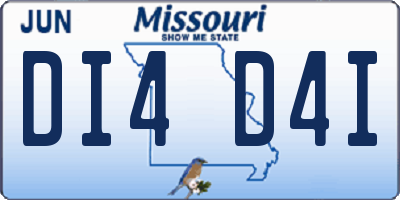 MO license plate DI4D4I
