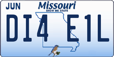 MO license plate DI4E1L