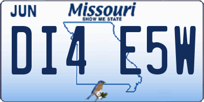 MO license plate DI4E5W