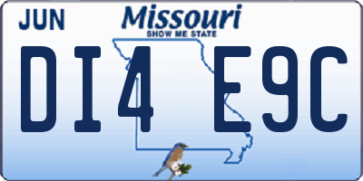 MO license plate DI4E9C