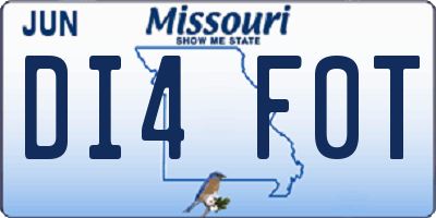 MO license plate DI4F0T
