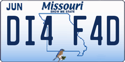 MO license plate DI4F4D