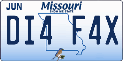 MO license plate DI4F4X