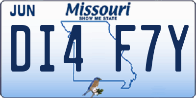MO license plate DI4F7Y