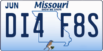 MO license plate DI4F8S