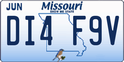 MO license plate DI4F9V