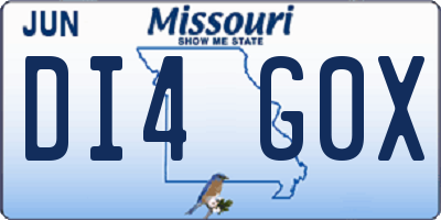 MO license plate DI4G0X