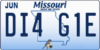 MO license plate DI4G1E