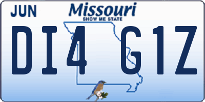 MO license plate DI4G1Z