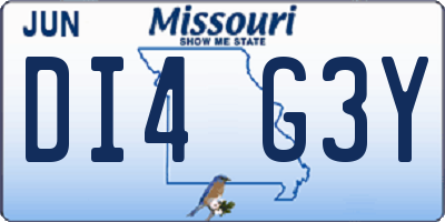 MO license plate DI4G3Y