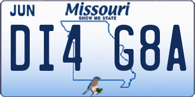 MO license plate DI4G8A