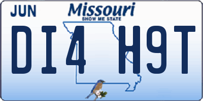 MO license plate DI4H9T