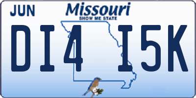 MO license plate DI4I5K
