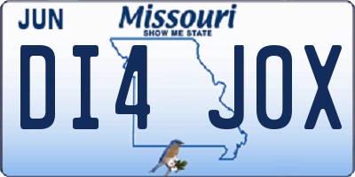 MO license plate DI4J0X