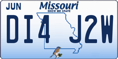 MO license plate DI4J2W