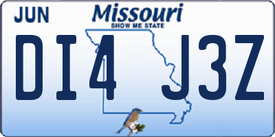 MO license plate DI4J3Z