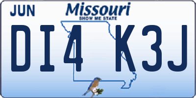 MO license plate DI4K3J