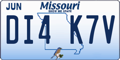 MO license plate DI4K7V