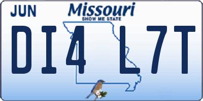 MO license plate DI4L7T