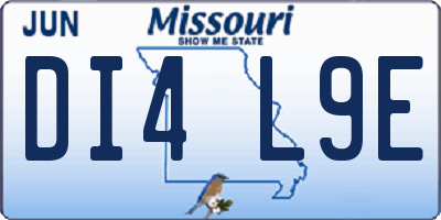 MO license plate DI4L9E