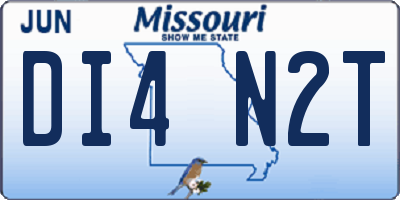 MO license plate DI4N2T