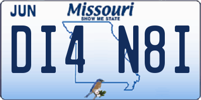 MO license plate DI4N8I