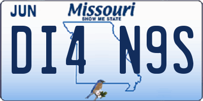 MO license plate DI4N9S