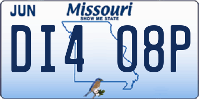 MO license plate DI4O8P