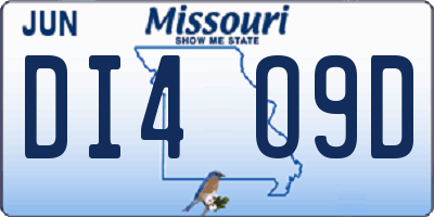 MO license plate DI4O9D