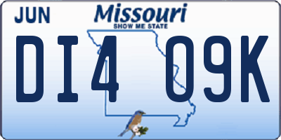 MO license plate DI4O9K