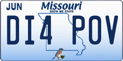 MO license plate DI4P0V