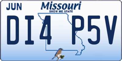 MO license plate DI4P5V