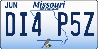 MO license plate DI4P5Z